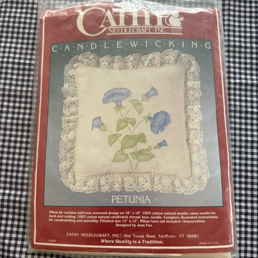Cathy Needlecraft Candlewicking Pillow Kit with Floral Design